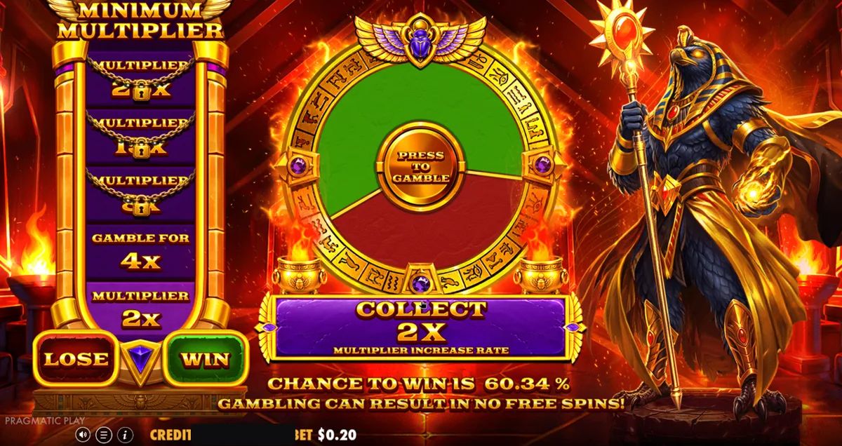 Ra vs Osiris: the gamble wheel before free spins