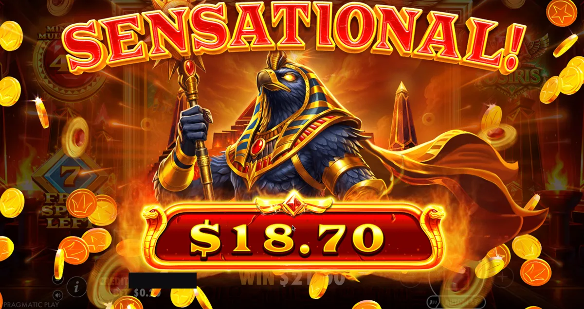 Ra vs Osiris: a Sensational win of $18.70 in free spins